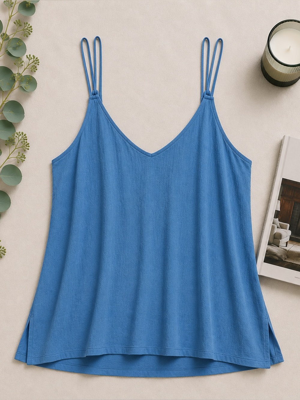 NEW Zenana Double Strap Tank Cami | Deep Sky Blue | NIP | Sizes S, M